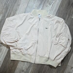 NIKE | Sportswear Essential Oversized Bomber Jacket in Cream